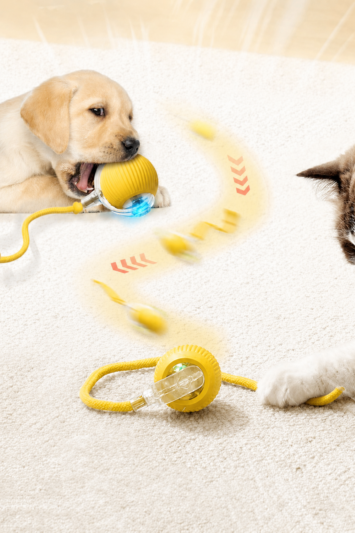 İ-PETS C02 ŞARJLI KEDİ TOPU (SARI)