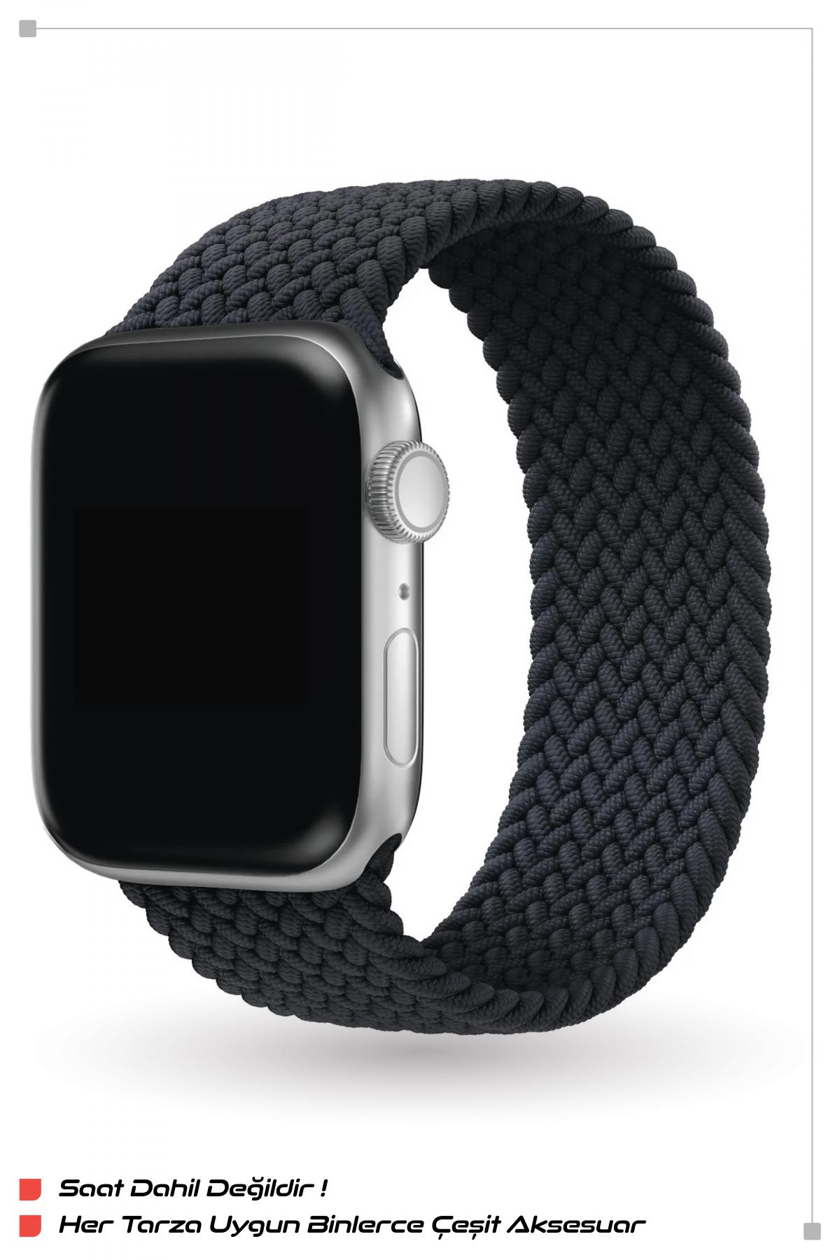 ITHINK APPLE WATCH UYUMLU ÖRGÜ KORDON 42/44/45/49 mm (SİYAH)