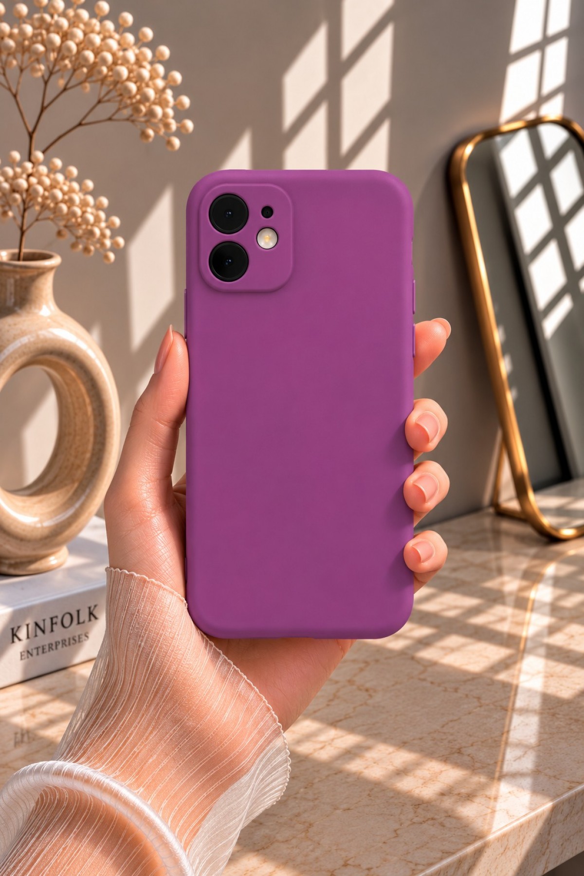 ITHINK IPHONE 12 UYUMLU KAMERA KORUMALI KAPAK ( MOR )