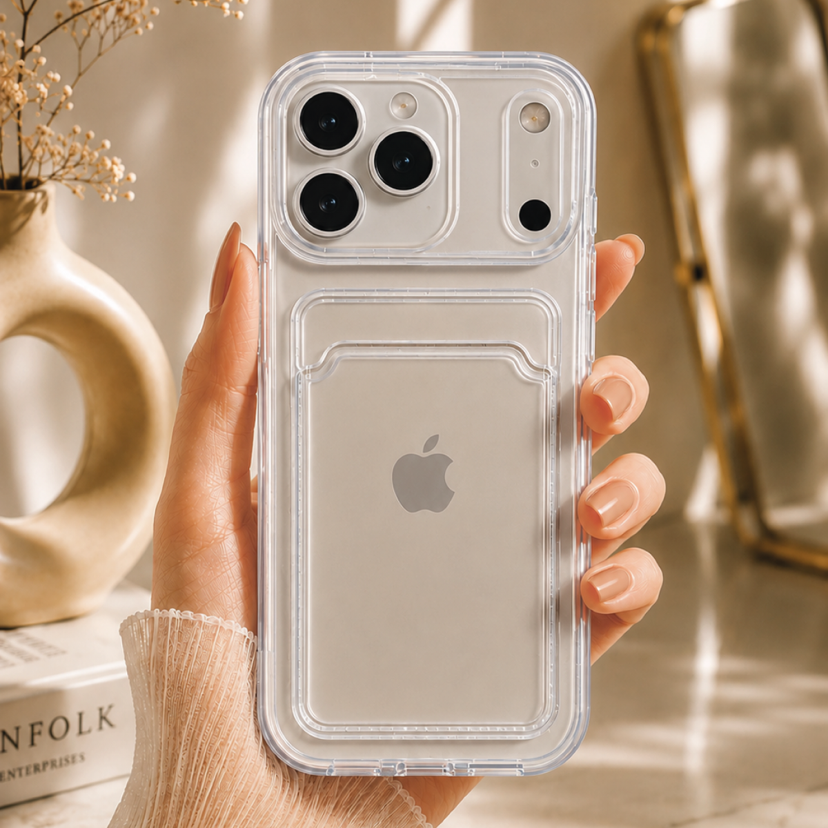 ITHINK IPHONE 17 PRO MAX UYUMLU KARTLIKLI CÜZDAN SİLİKON KILIF