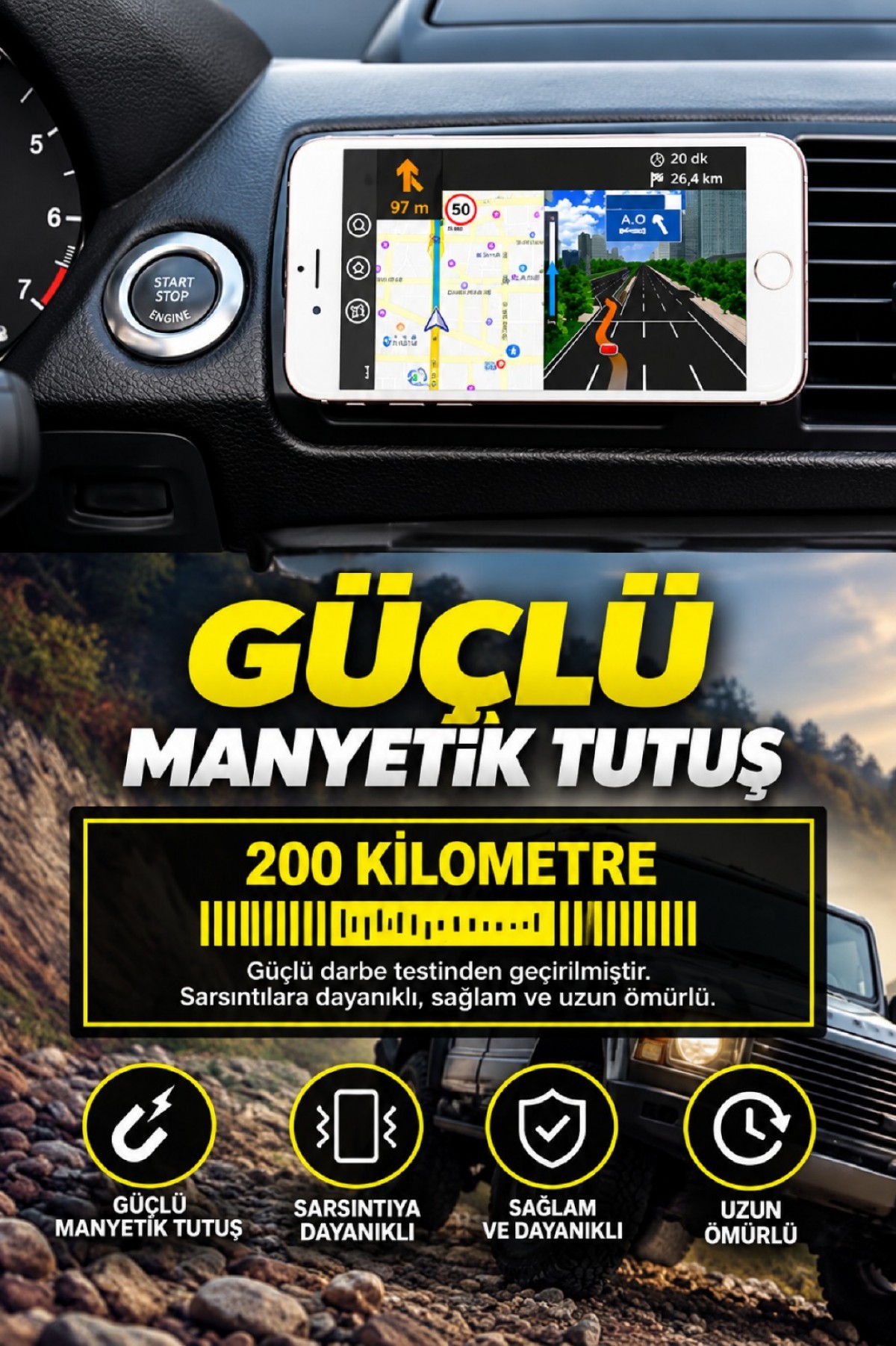 ITHINK ÜÇGEN ARAÇ İÇİ TELEFON TUTUCU
