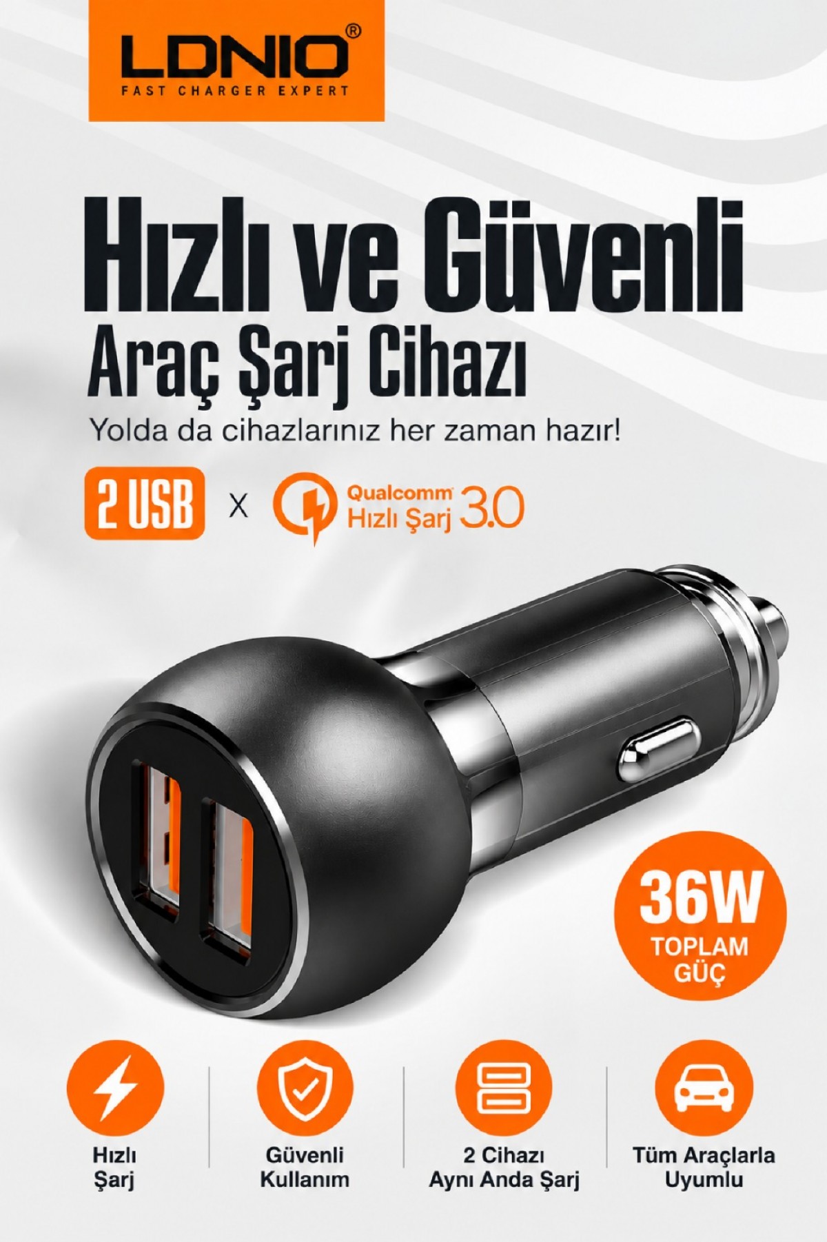 LDNIO HIZLI ARAÇ ŞARJ CİHAZI C503Q + MİCRO ŞARJ KABLOSU LDNIO HIZLI ARAÇ ŞARJ CİHAZI C503Q + MİCRO ŞARJ KABLOSU