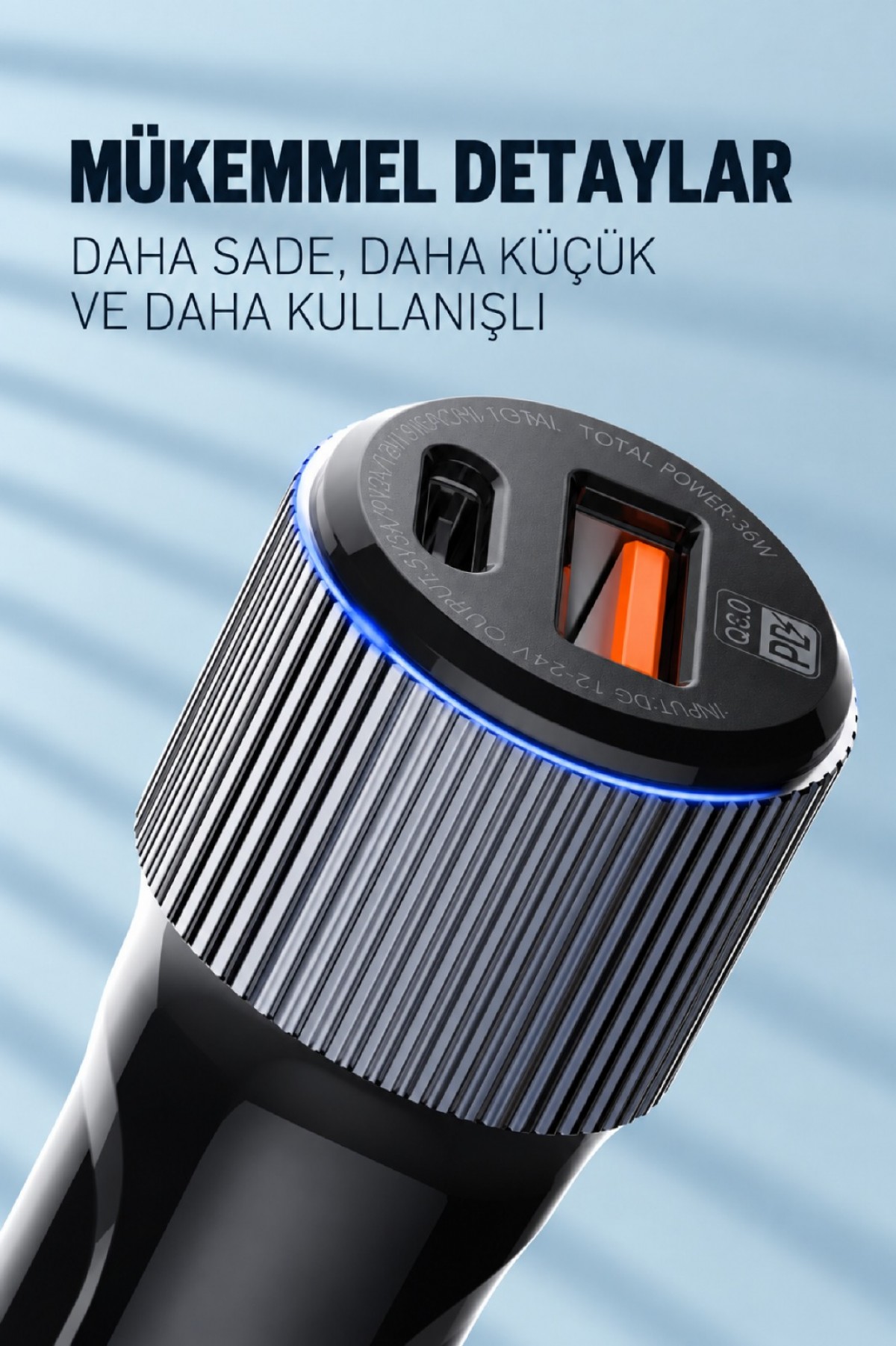 LDNIO HIZLI ARAÇ ŞARJ CİHAZI C510Q + TYPE-C TO TYPE-C ŞARJ KABLOSU