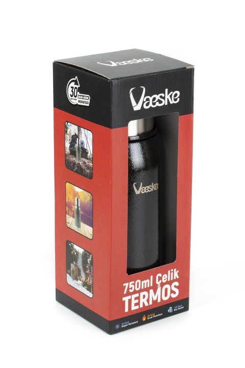 VAESKE PASLANMAZ ÇELİK TERMOS 750ML SİYAH