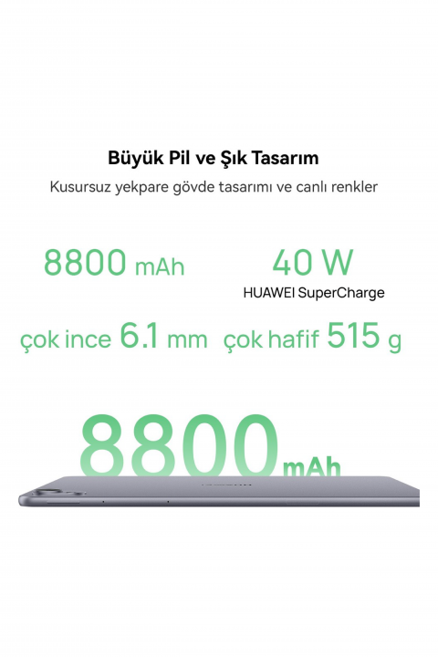 HUAWEI MATEPAD 11.5 İnç 8 GB RAM 256 GB GRİ TABLET (W09FK) - KLAVYELİ 