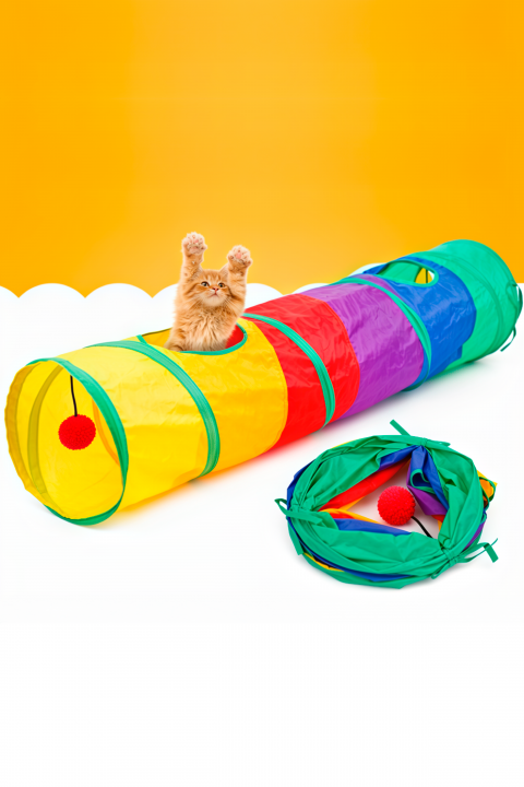 İ-PETS KATLANABİLİR KEDİ TÜNELİ PT-120