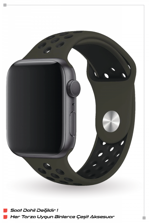 ITHINK APPLE WATCH UYUMLU KLASİK SPOR KORDON 42/44/45/49 mm LARGE ( HAKİ )
