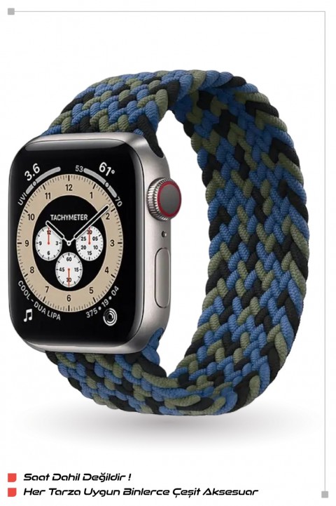 ITHINK APPLE WATCH UYUMLU ÖRGÜ KORDON 42/44/45/49 mm (BEYAZ - GRİ)