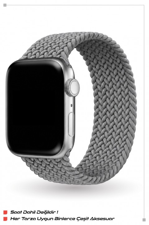 ITHINK APPLE WATCH UYUMLU ÖRGÜ KORDON 42/44/45/49 mm (GRİ)