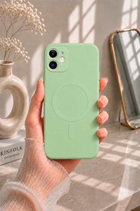 ITHINK IPHONE 11 KAMERA KORUMALI MAGSAFE KAPAK ( FISTIK YEŞİLİ )