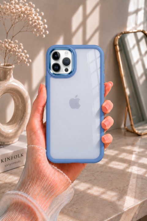 ITHINK IPHONE 14 PRO MAX UYUMLU KAMERA KORUMALI PREMIUM KAPAK (MAVİ)
