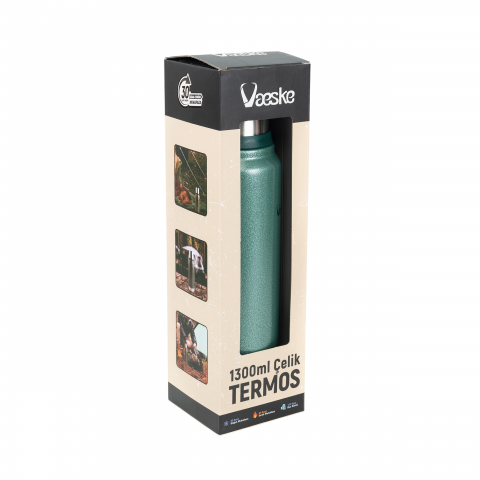 VAESKE ÇELİK TERMOS 1300ML (YEŞİL)
