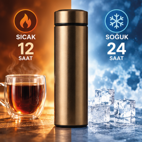 VAESKE ÇELİK TERMOS 480ML ( BRONZ )
