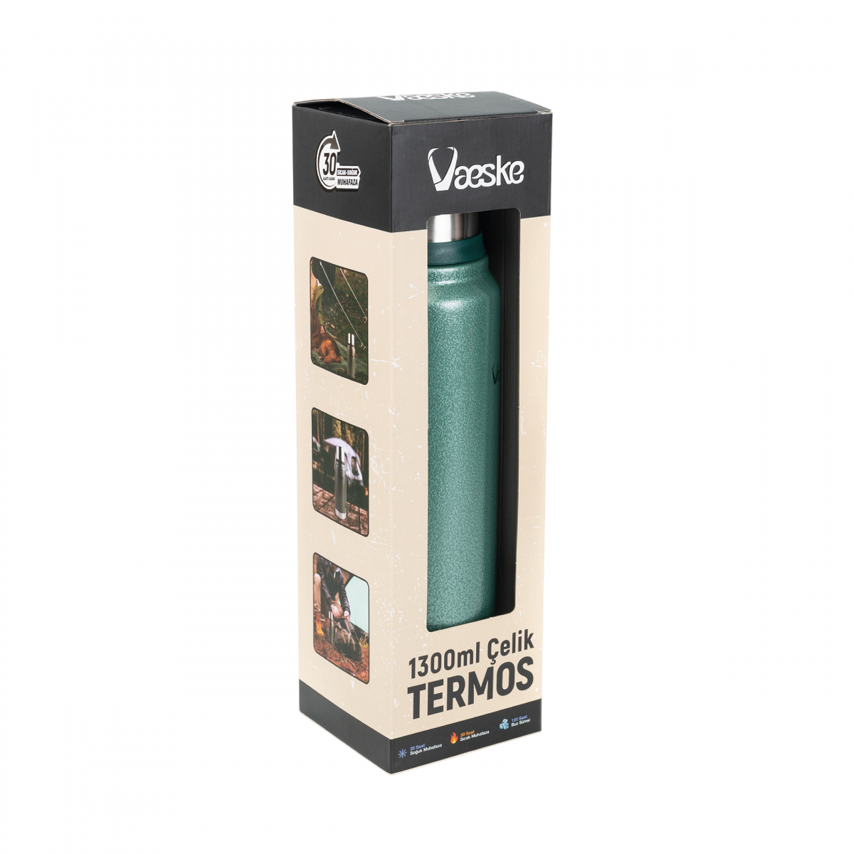 VAESKE ÇELİK TERMOS 1300ML (YEŞİL)